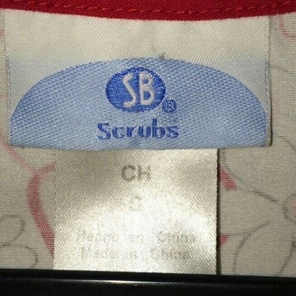 Hearts Flowers SB Scrub top Cross Body Tie Back V Neck - Picture 5 of 8